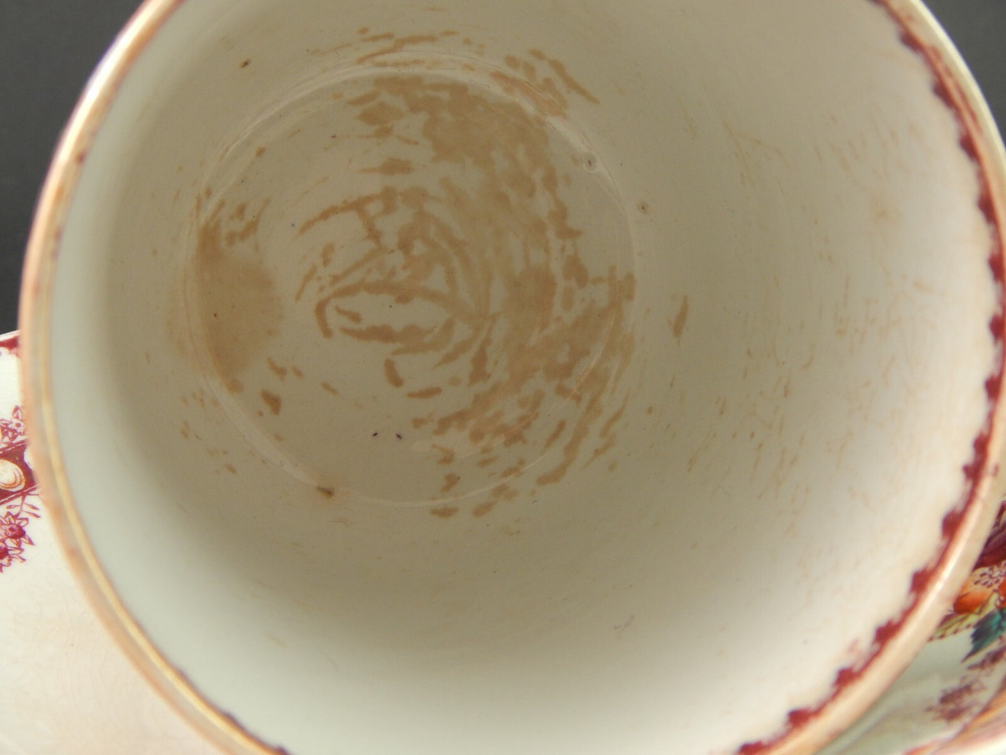 ANTICA TAZZA TE' CON PIATTINO CERAMICA MAASTRICHT PETRUS REGOUT BOUQUET FINE 800