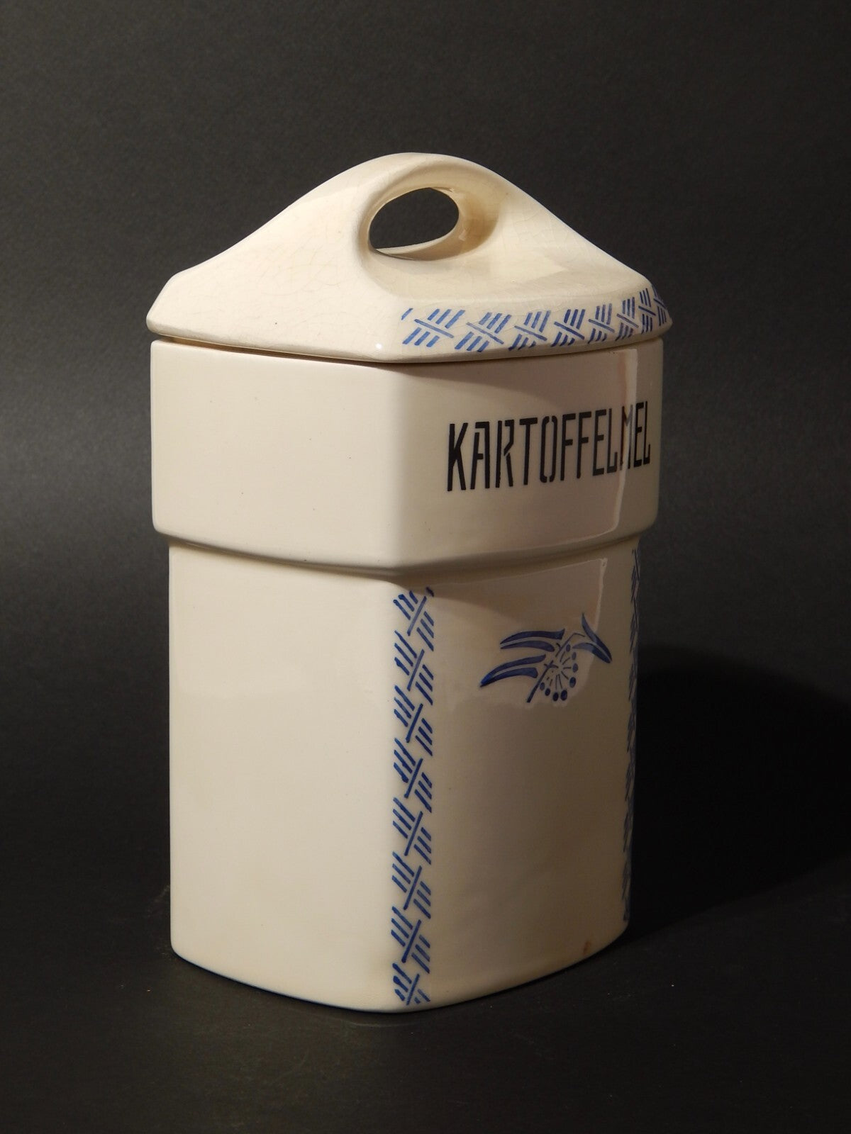 ART DECO VASO BARATTOLO CUCINA CERAMICA STAFFEL KARTOFFELMEL FECOLA PATATE