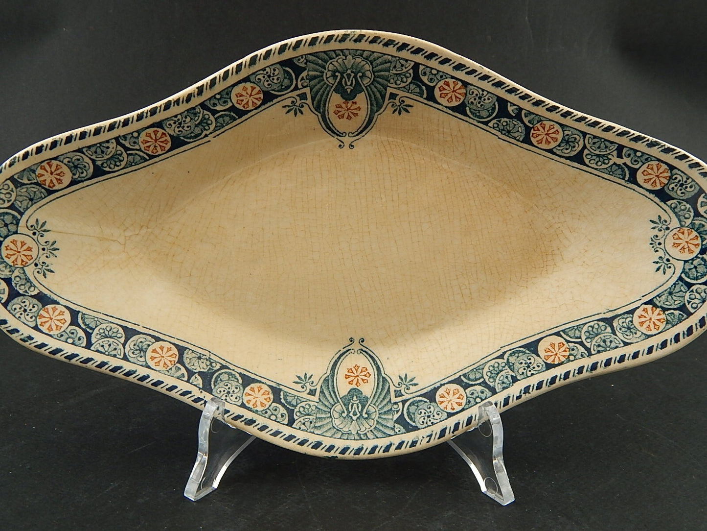 ANTICA RAVIERA VASSOIO LIBERTY CERAMICA LONGWY MODELLO LONDRES