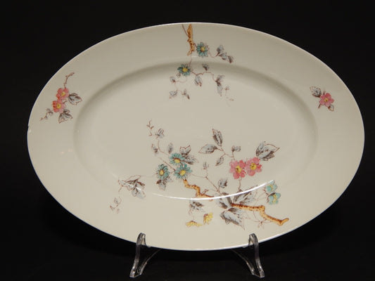 ANTICO VASSOIO PIATTO PORTATA PORCELLANA GINORI FINE 800 RAMO FIORITO difetto