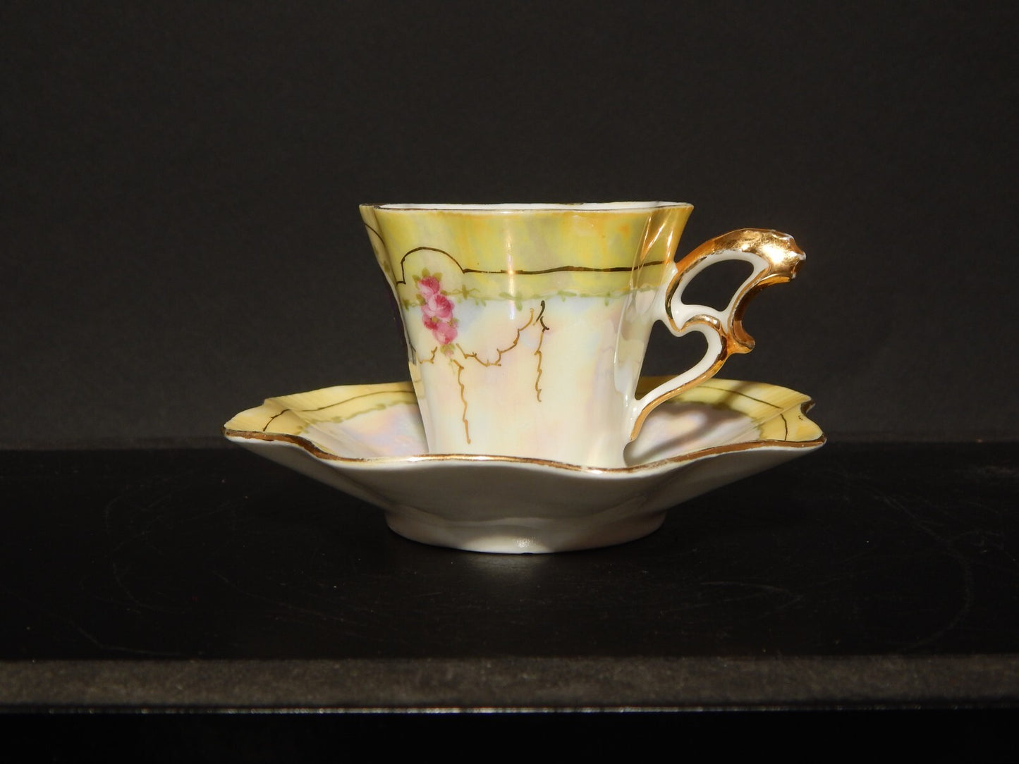 ANTICA PREZIOSA RARA LIBERTY TAZZINA PORCELLANA DECORATA A MANO PRIMO 900