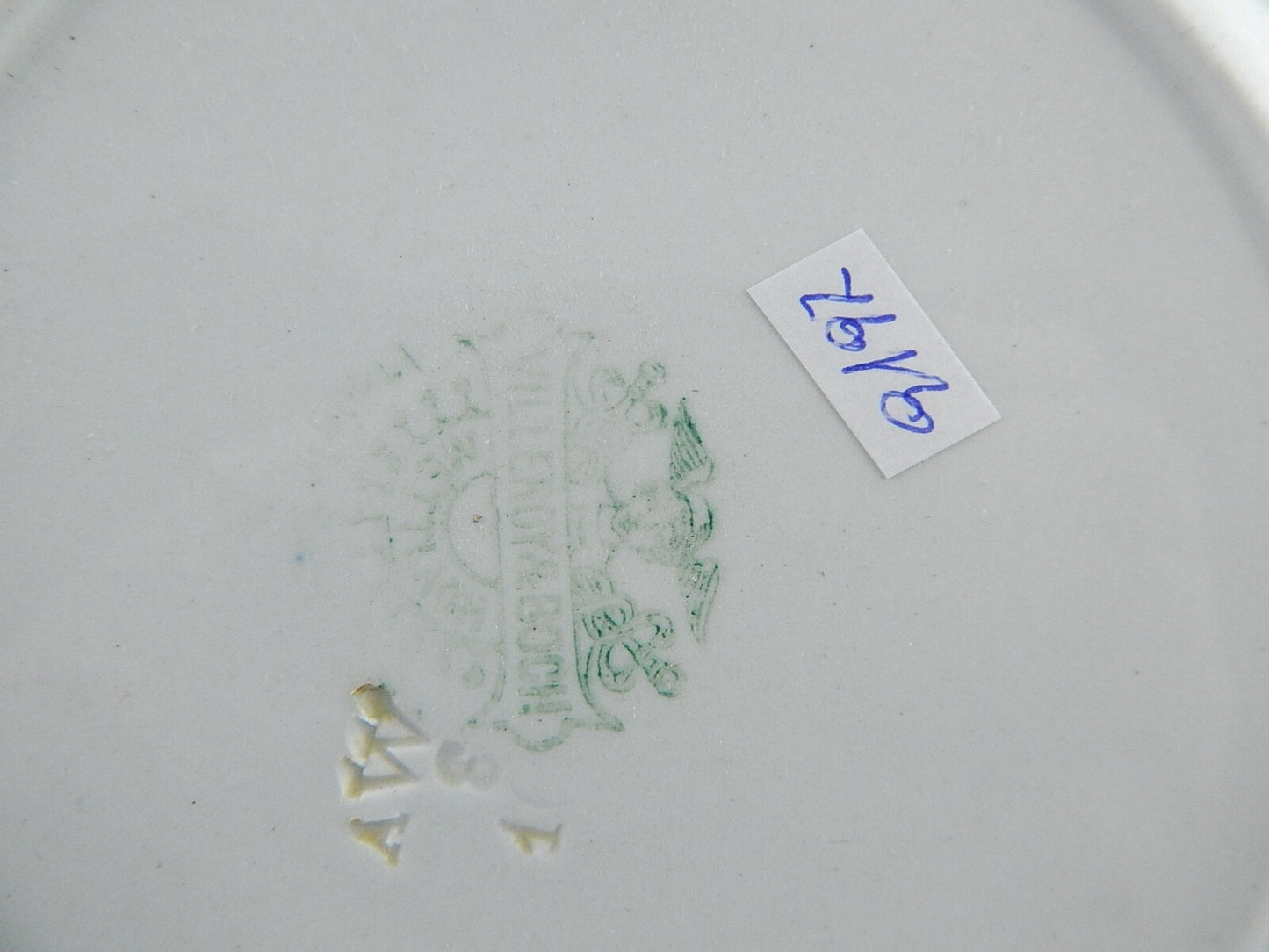 ANTICO ART DECO PIATTO FONDO VILLEROY&BOCH PORCELLANA BIANCA FIORI BLU