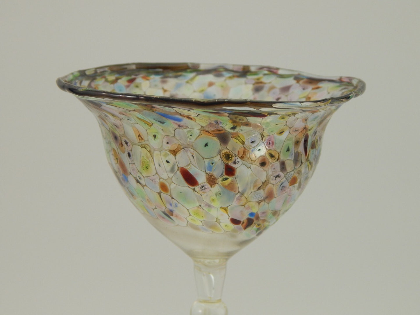 ANTICO RARISSIMO CALICE MURANO VETRO SOFFIATO ARTISTICO COLLEZIONE CM 22
