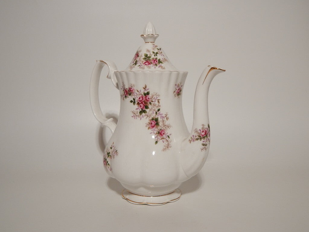 PREZIOSA PORCELLANA ROYAL ALBERT VINTAGE CAFFETTIERA LAVENDER ROSE DIFETTO