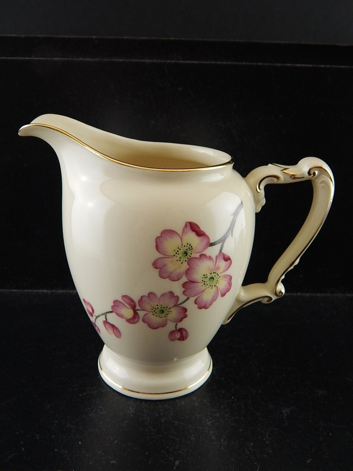 ANTICA ART DECO LATTIERA BRICCO PORCELLANA HEINRICH &CO SELB BAVARIA FIORI PESCO