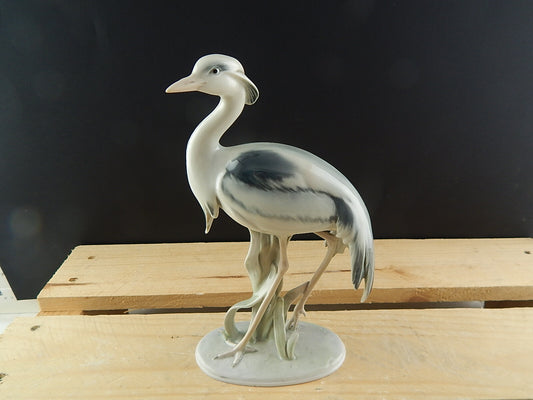 ANTICA 1930 ORIGINALE STATUINA PORCELLANA METZLER&ORLOFF AIRONE DIPINTO A MANO