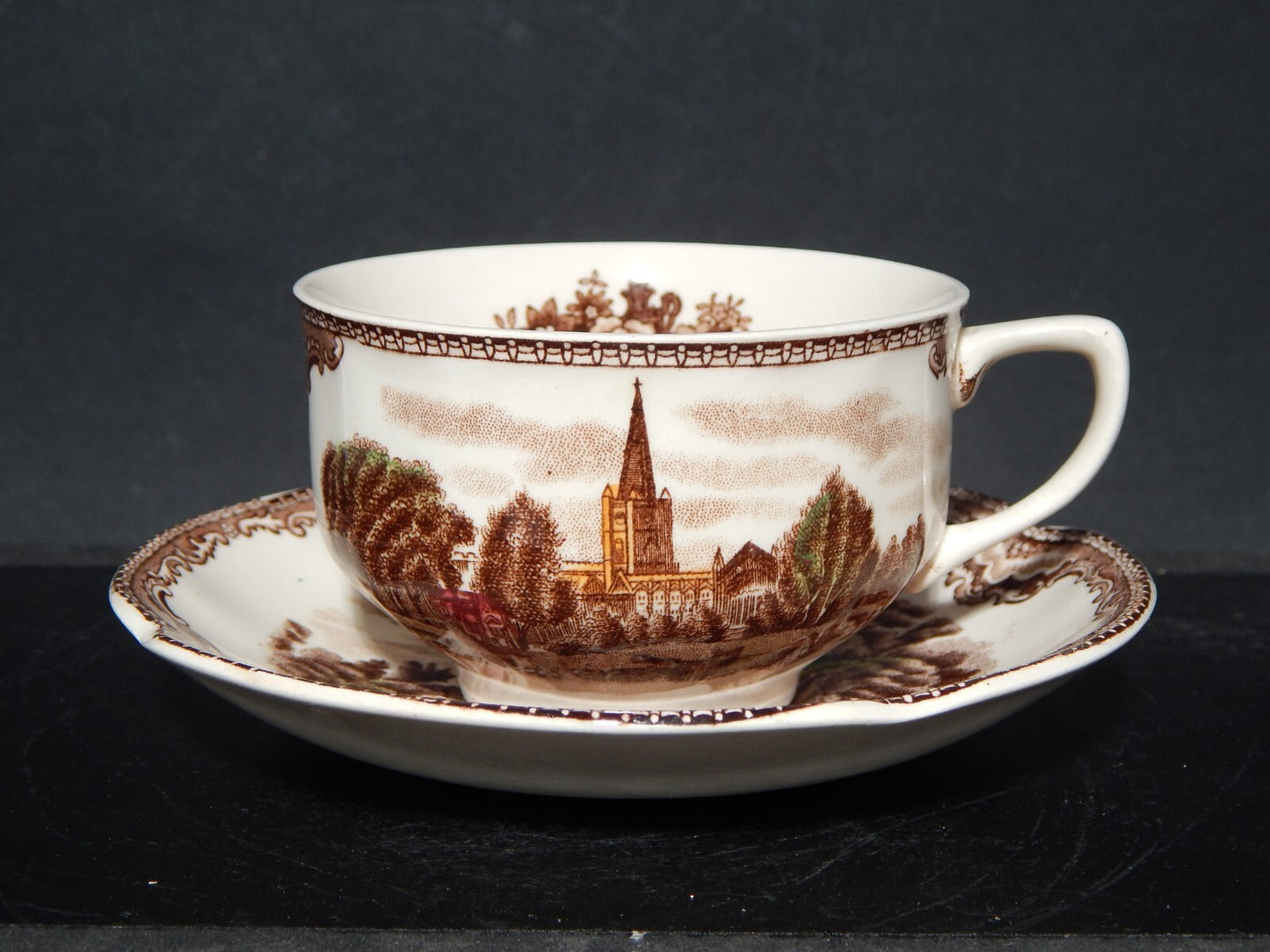 ANTICA TAZZA DA TE' PORCELLANA JOHNSON BROS OLD BRITAIN CASTLE MULTICOLOR