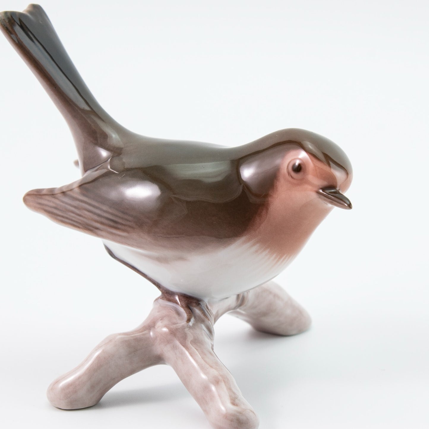 STATUINA PORCELLANA ROYAL COPENHAGEN BING&GRONDAHL "Pettirosso, Robin" CM 9x8x10