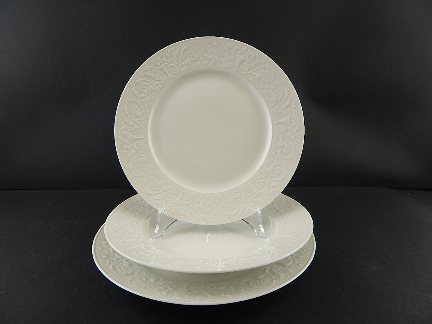 SERVIZIO 18 PIATTI LIMOGES RAYNAUD WASHINGTON PORCELLANA BIANCA DECORO ARABESCHI