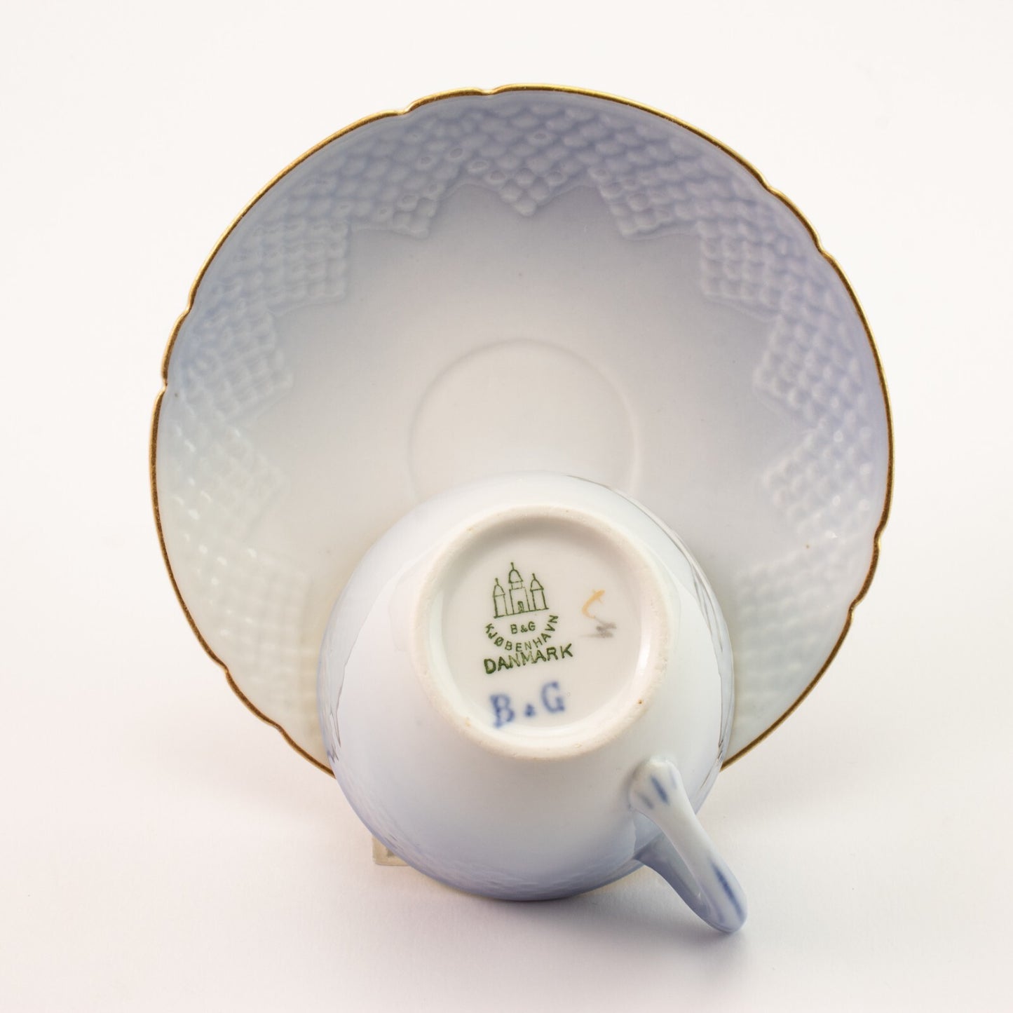 ANTICA TAZZA CAFFE' PORCELLANA E ORO ZECCHINO GABBIANI BING&GRONDAHL SN