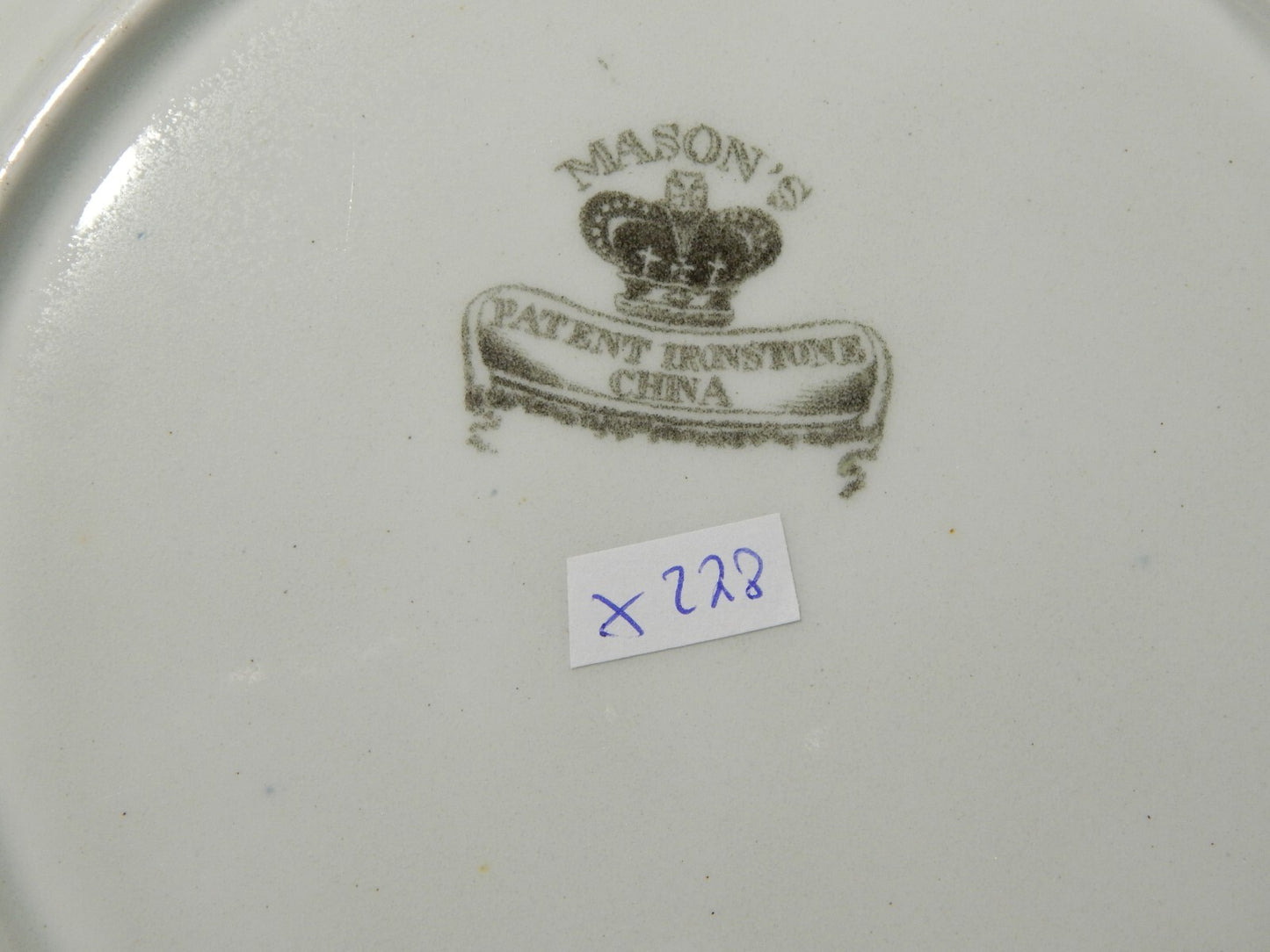 ANTICO RARISSIMO PIATTO IMARI CERAMICA MASON'S PATENT IRONSTONE CHINA META' 800