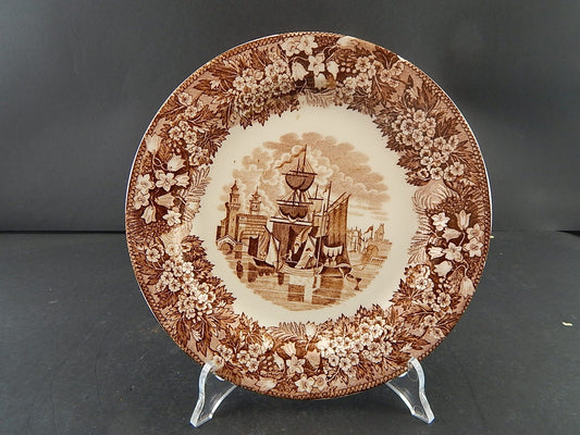 ANTICO PIATTO SEMI PORCELLANA RICHARD MILANO DECORO FERRARA META' 800 #A23