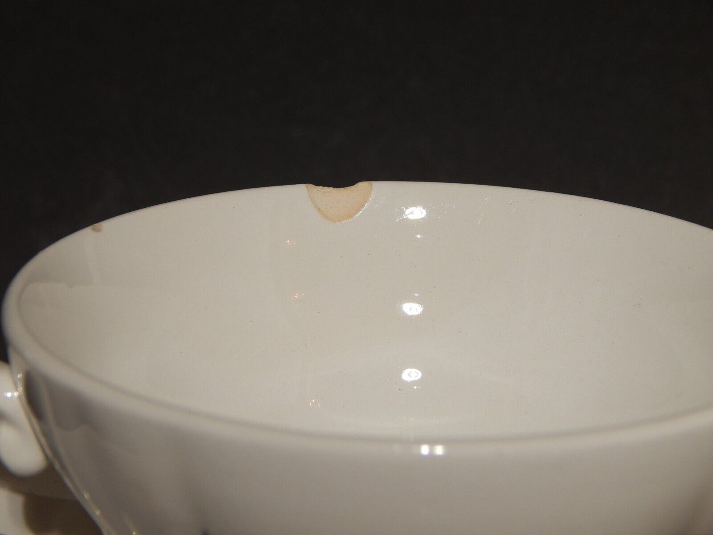 VINTAGE TAZZA TE' CERAMICA RICHARD GINORI LAVENO DIAMONDSTONE FLOREALE difetto