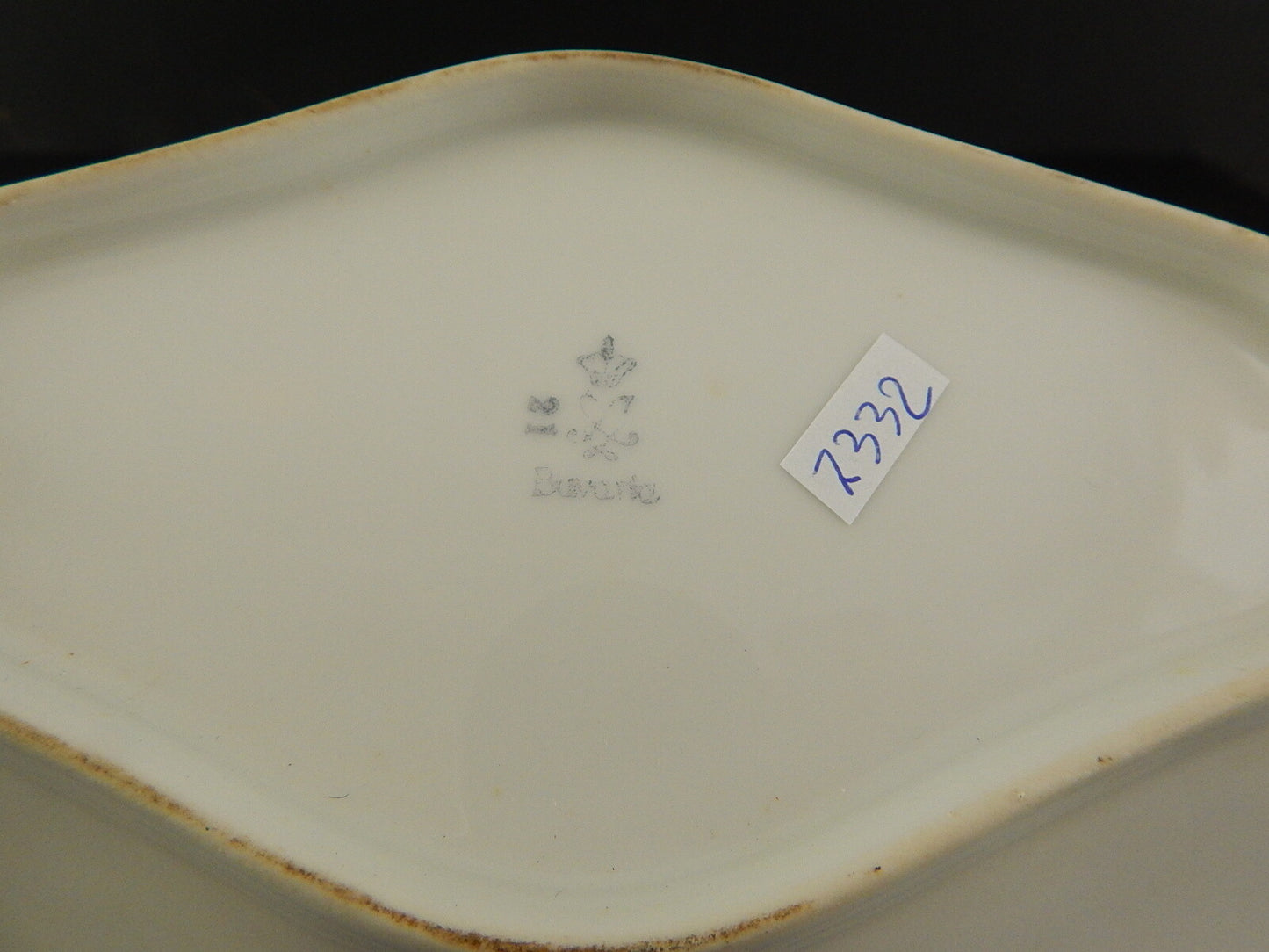 ANTICA ART DECO VASSOIO RAVIERA PORCELLANA BIANCA ORO BAVARIA OSCAR SCHALLER