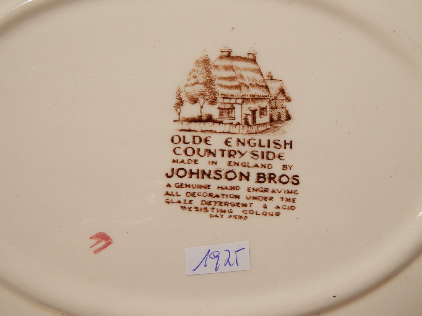 ANTICO VASSOIO SEMI PORCELLANA JOHNSON BROS OLDE ENGLISH COUNTRYSIDE DIFETTO