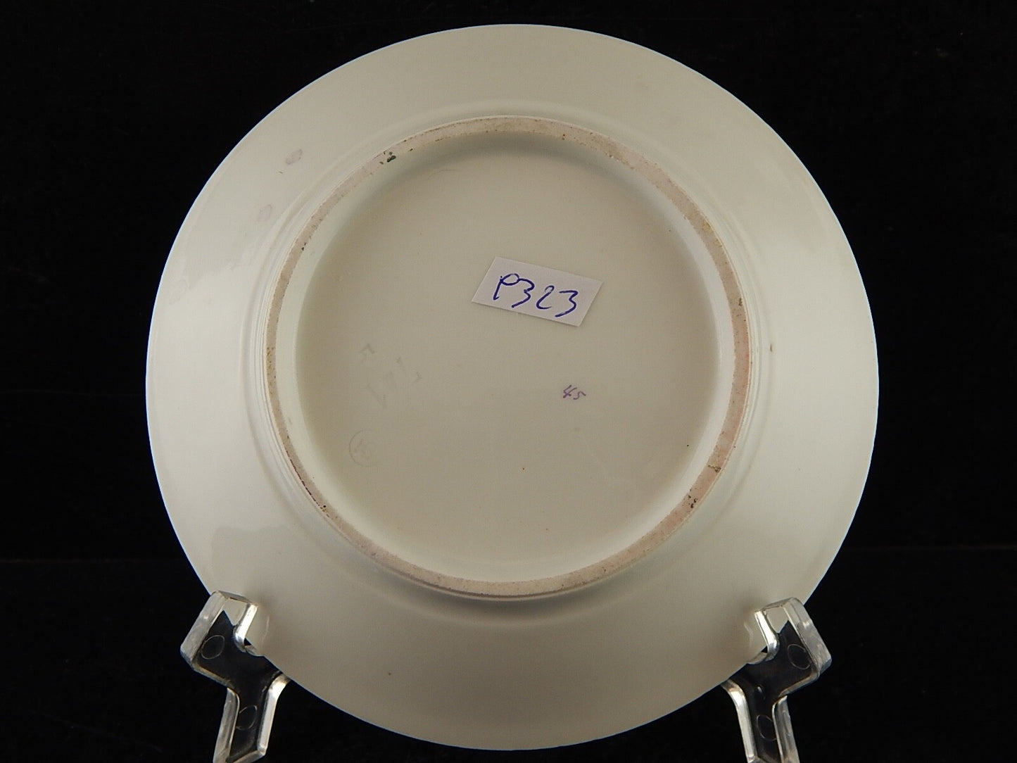 ANTICA PREZIOSA TAZZA TE' STILE IMPERO IN PORCELLANA BIANCA DECORATA VIOLA E ORO