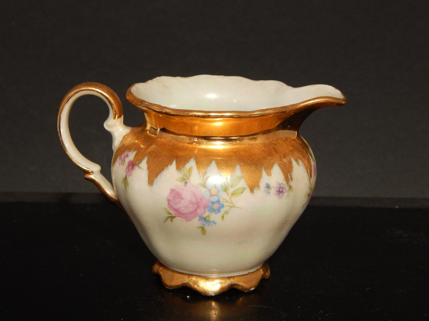 ANTICA ELEGANTE LATTIERA BRICCO PORCELLANA SELTMANN WEIDEN BAVARIA THERESIA ORO