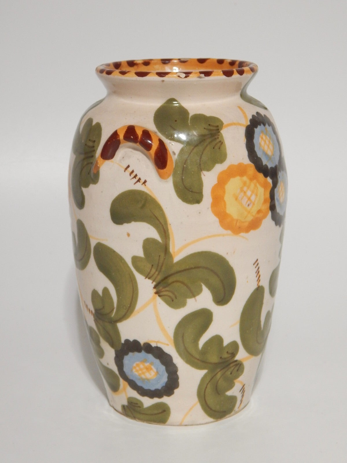 ANTICO ALBARELLO VASO MAIOLICA PROBABILE CERAMICA CANTAGALLI FIRENZE FINE '800