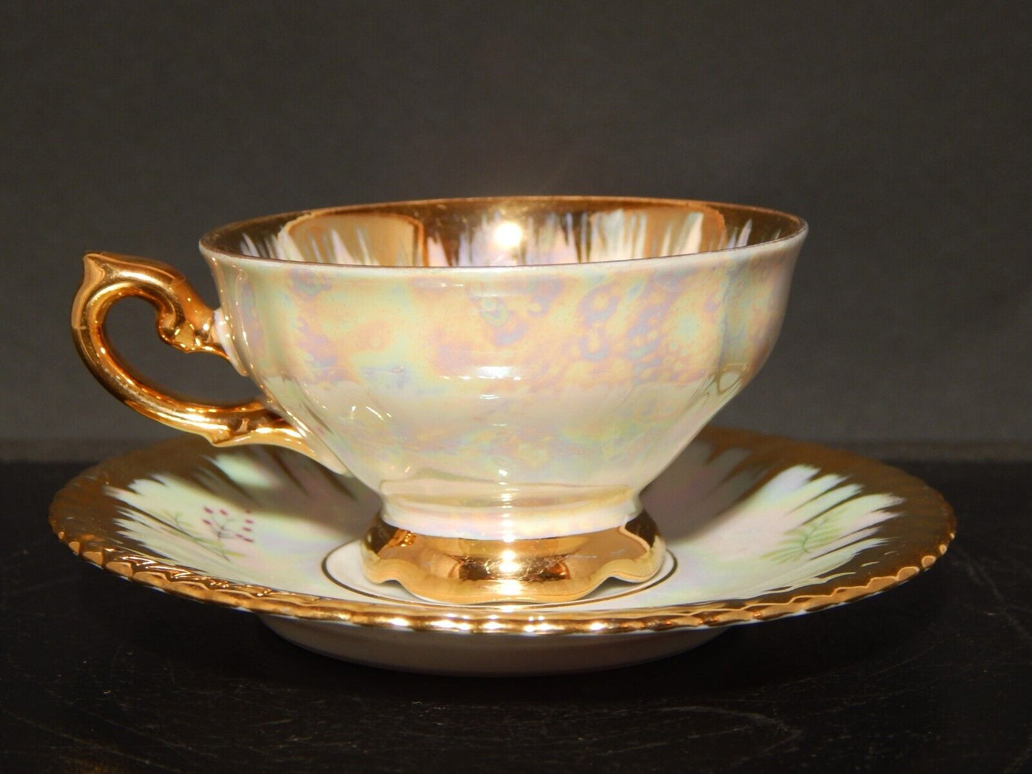 ANTICA RARA TAZZINA CAFFE' PORCELLANA BAVARIA RUDOLF WACHTER DECORO LUSTRO ORO