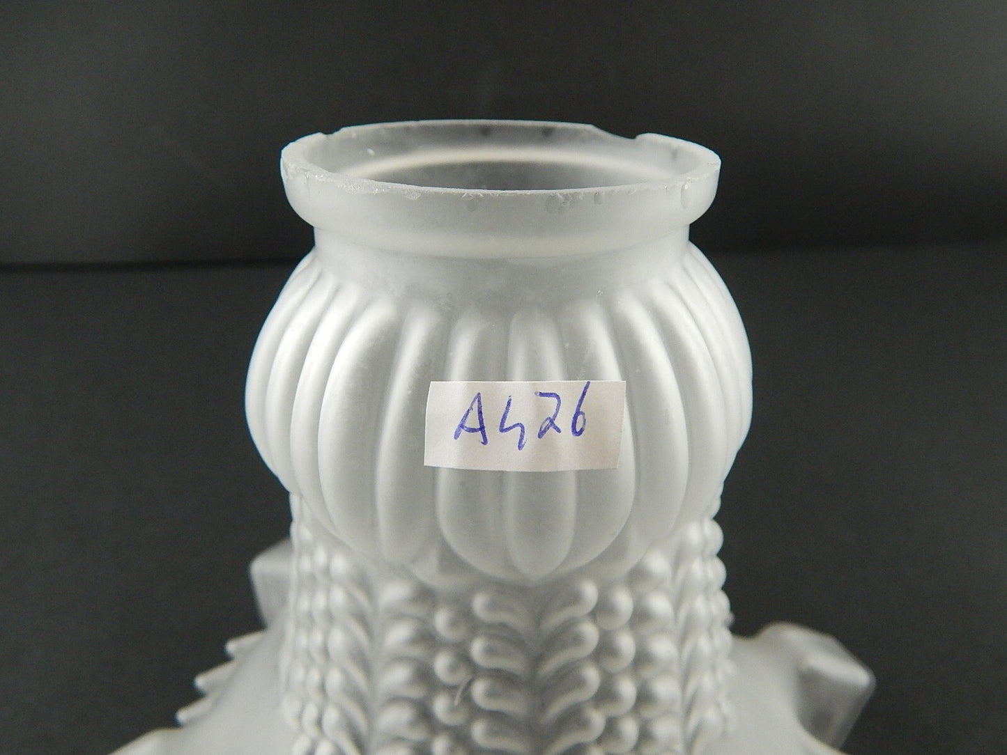 ANTICO EPOCA LIBERTY VETRO SATINATO TULIP PARALUME PER APPLIQUE O LAMPADA A476