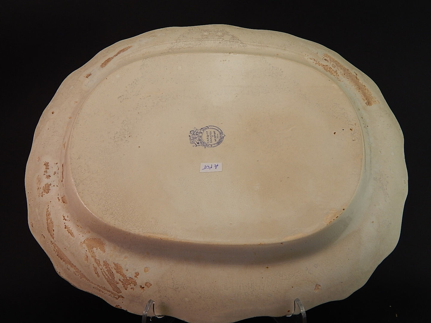 ANTICO RARO VASSOIO CERAMICA PRIMAVESI & SONS SWANSEA ASIATIC PHEASANTS FINE 800