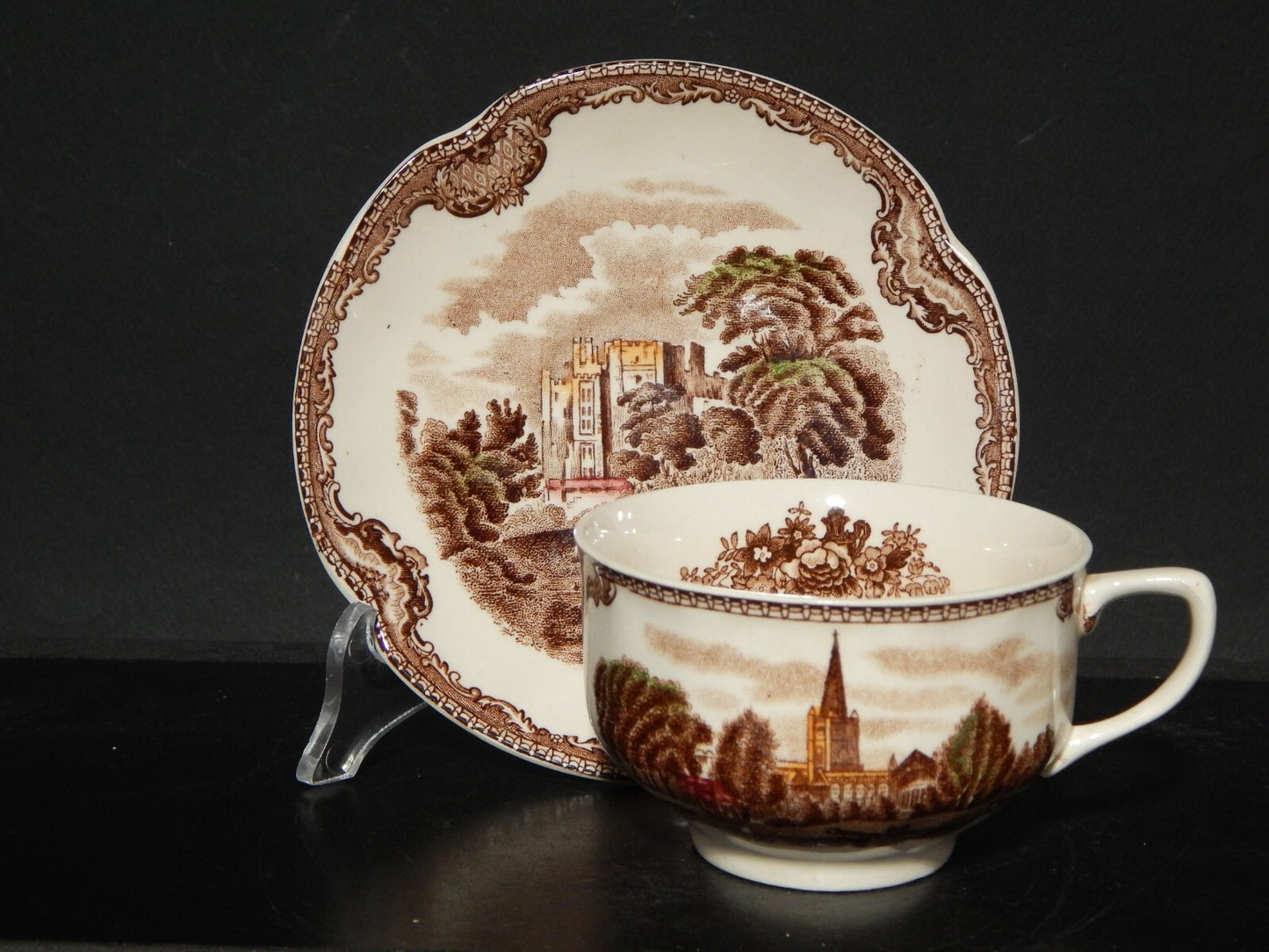 ANTICA TAZZA DA TE' PORCELLANA JOHNSON BROS OLD BRITAIN CASTLE MULTICOLOR