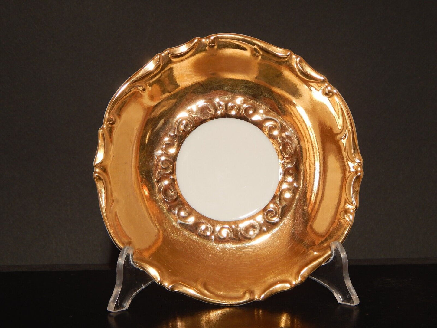 ANTICA ROCAILLE TAZZA TE' PORCELLANA BIANCA E ORO ZECCHINO BAVARIA