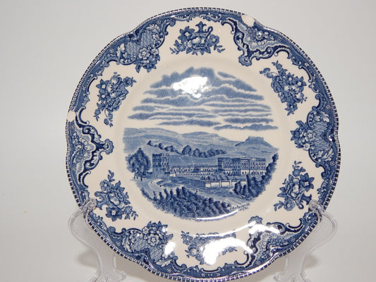 VINTAGE JOHNSON BROS OLD BRITAIN CASTLE BLU PIATTO DESSERT PORCELLANA DIFETTO #