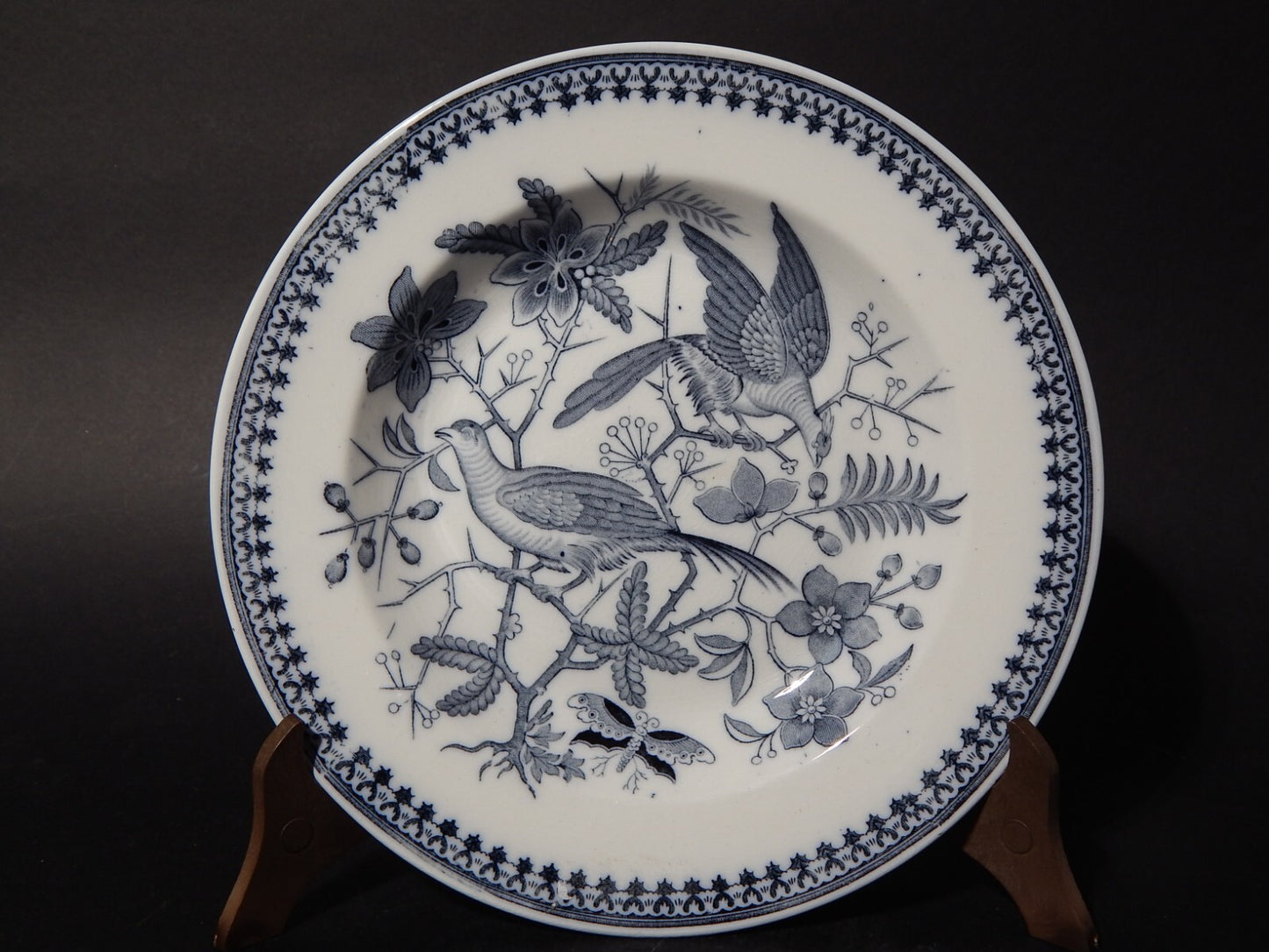 ANTICO ART NOUVEAU PIATTO PORCELLANA VILLEROY&BOCH METTLACH DECORO FASAN