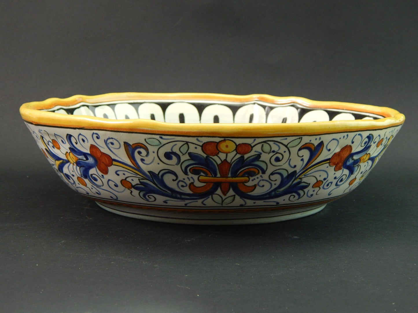 RETRO' CIOTOLA FRUTTIERA CENTROTAVOLA CERAMICA MAIOLICHE DERUTA PERUGIA '900