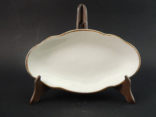 ANTICA RICHARD GINORI RAVIERA VASSOIO PORCELLANA BIANCA E ORO ZECCHINO