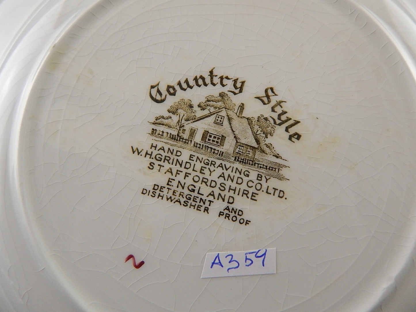 VINTAGE PIATTO SEMI PORCELLANA STAFFORSHIRE GRINDLEY COUNTRY STYLE