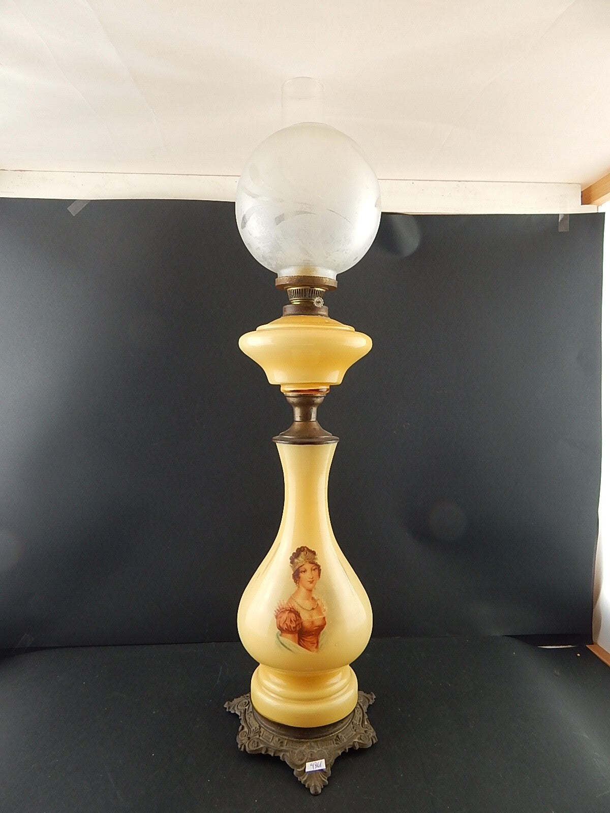 ANTICA COPPIA LAMPADE TAVOLO LUMI A PETROLIO STILE IMPERO NAPOLEONE GIUSEPPINA