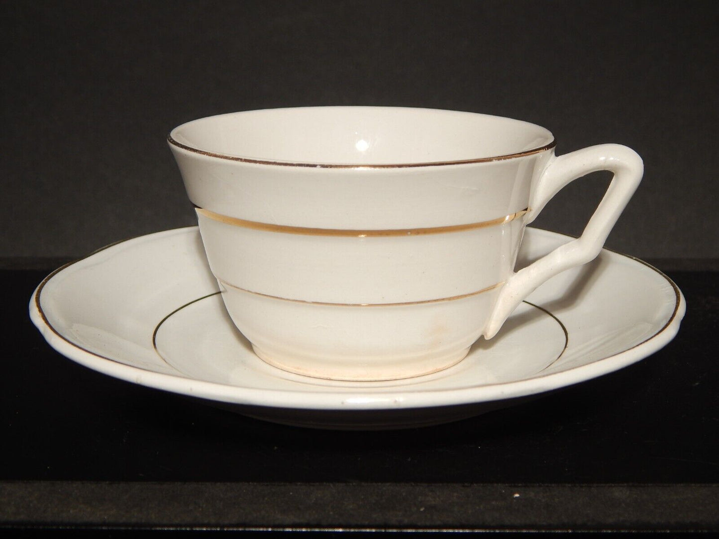 ANTICO ART DECO TAZZA DA TE' CERAMICA PROFILI ORO REVELLI LAVENO