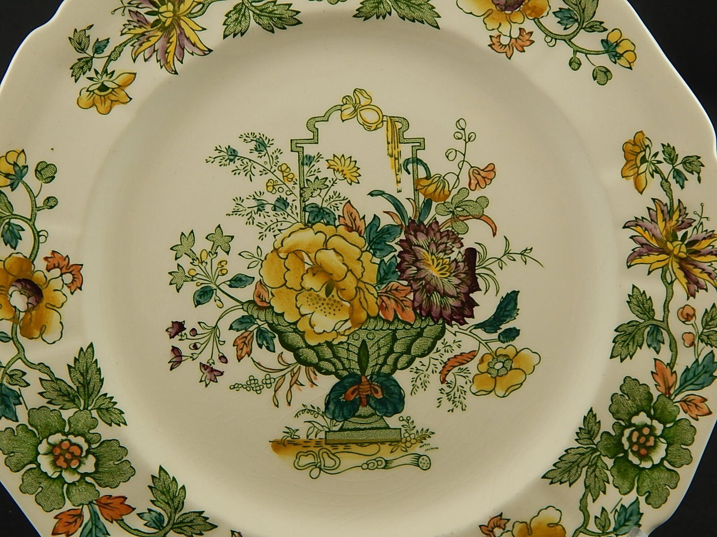 ANTICO SERVIZIO TAVOLA 12 PIATTI CERAMICA INGLESE MASON’S DECORO MANO STRATHMORE