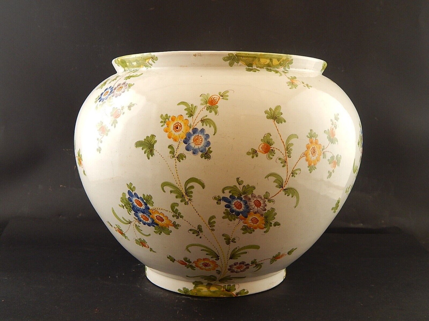 ANTICO GRANDE VASO FIORIERA MAIOLICA CERAMICA CANTAGALLI FIRENZE FINE 800