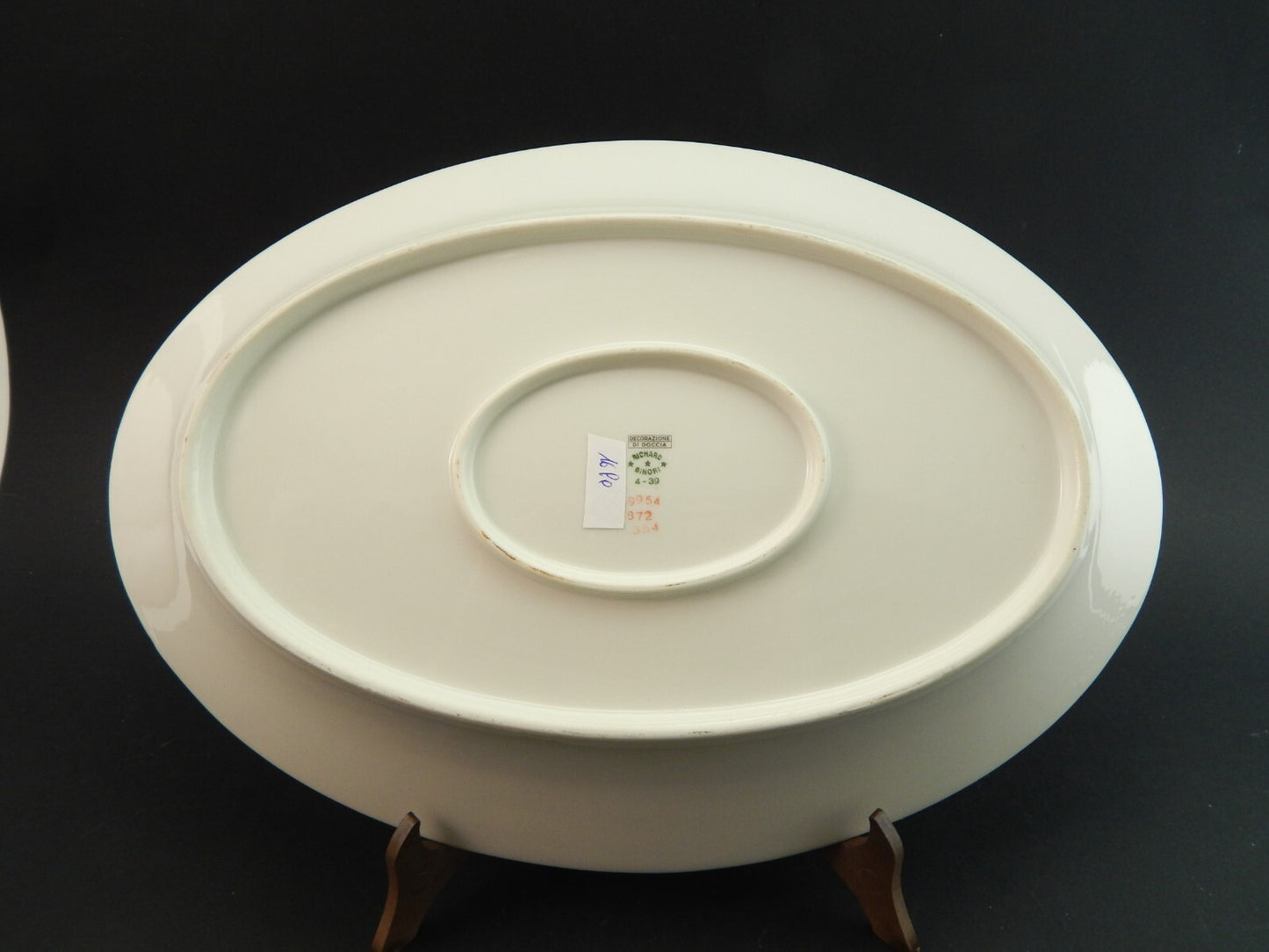 ANTICO PREZIOSO VASSOIO OVALE IMPERO PORCELLANA RICHARD GINORI DOCCIA DEL 1939 #