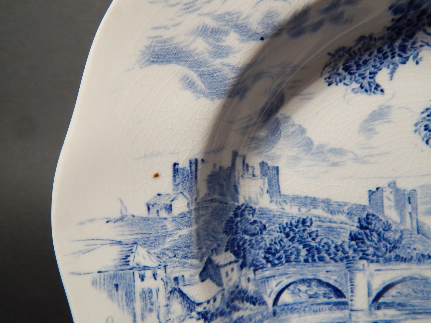 WEDGWOOD&CO VINTAGE PIATTO FONDO SEMI-PORCELLANA META' 900 COUNTRYSIDE