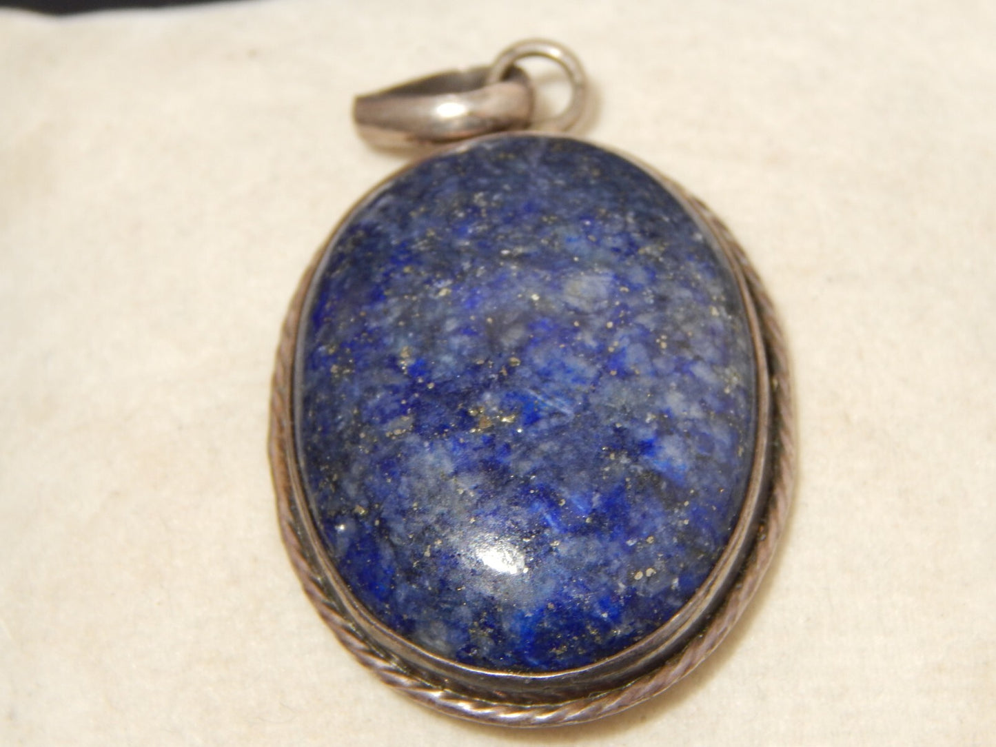 VINTAGE CIONDOLO IN ARGENTO CON CABOCHON IN LAPISLAZZULO