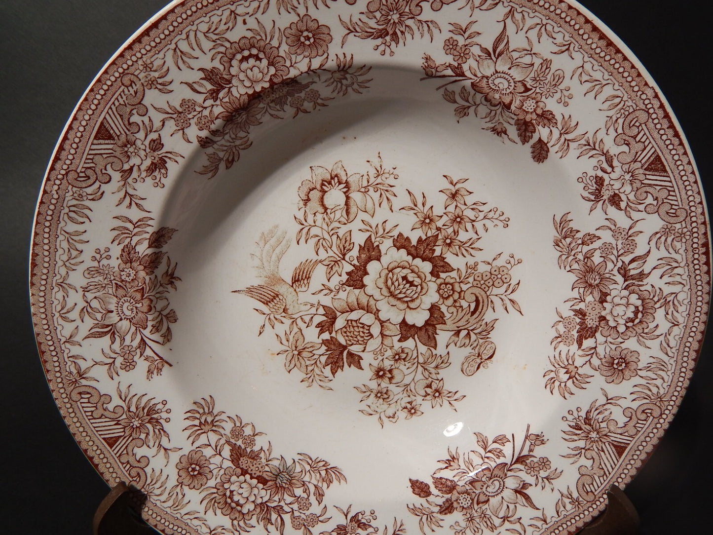 ANTICO 1920 PIATTO FONDO PORCELLANA VILLEROY&BOCH SAAR BASIN ASIATIC PHEASANT ##