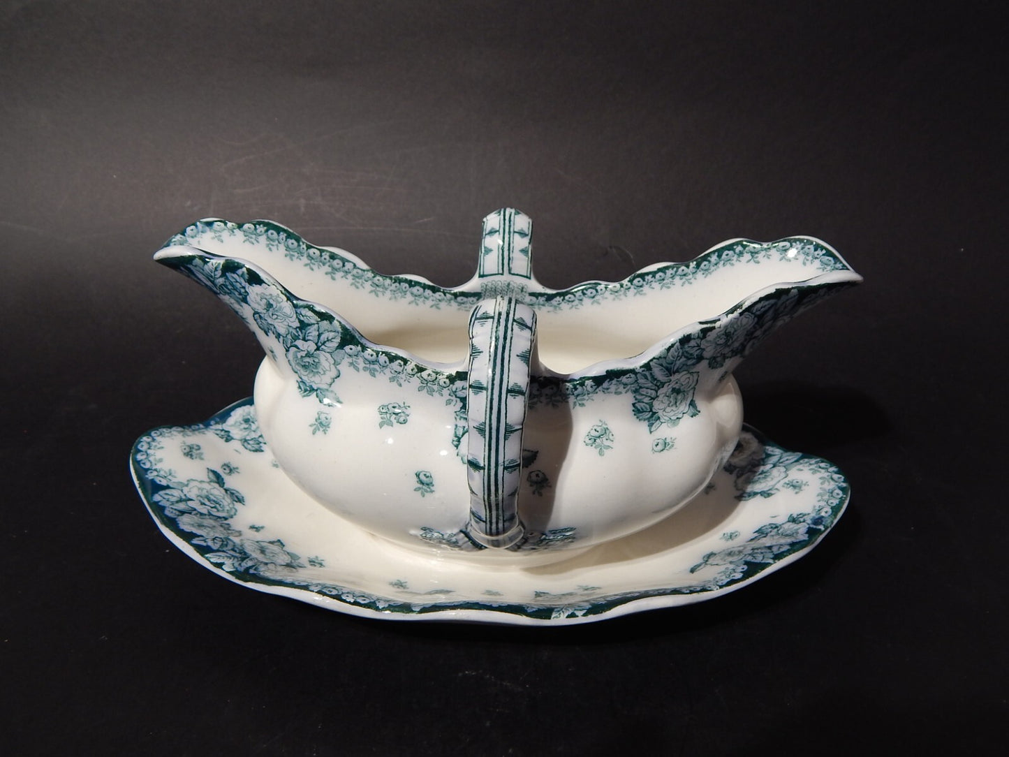 ANTICA RARA SALSIERA PORCELLANA INGLESE FURNIVALS FINE 800 ENGLISH ROSE