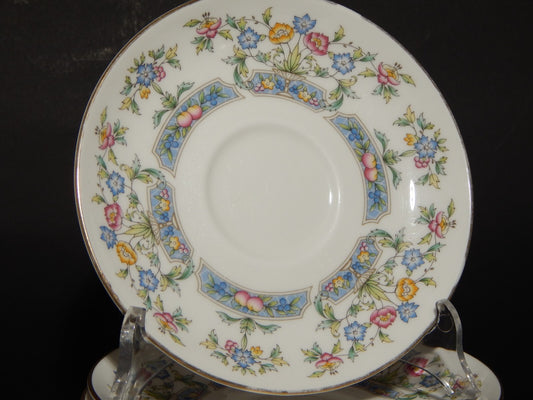 VINTAGE 6 PIATTINI SOTTO TAZZA MAYFIELD PORCELLANA ROYAL WORCESTER DEL 1981