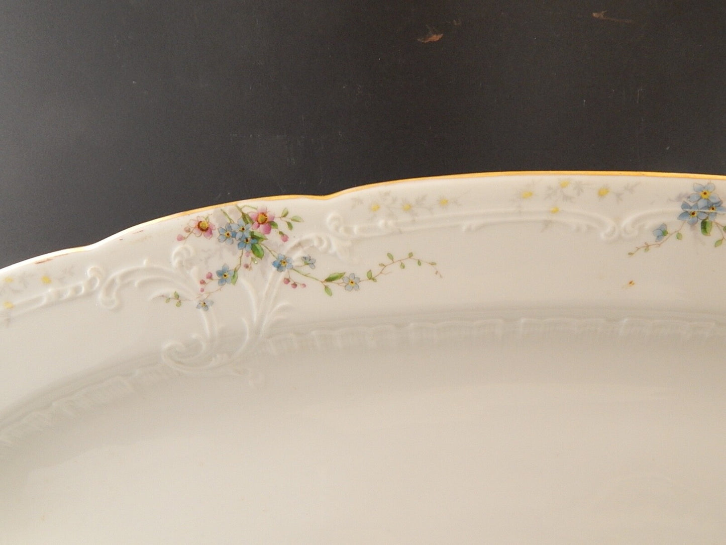 ANTICA LIBERTY 1900 PORCELLANA PIRKENHAMMER BOHEMIA VASSOIO PESCIERA DIFETTO