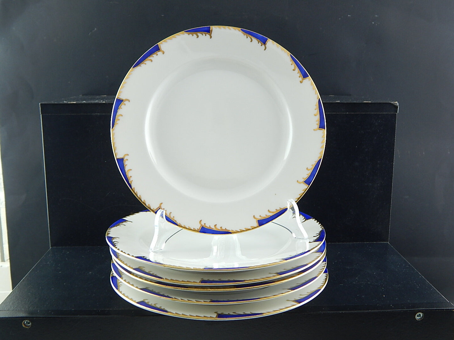 ANTICO ART DECO SERVIZIO 6 PIATTI DESSERT PORCELLANA BAUER&PFEIFFER WÜRTTEMBERG