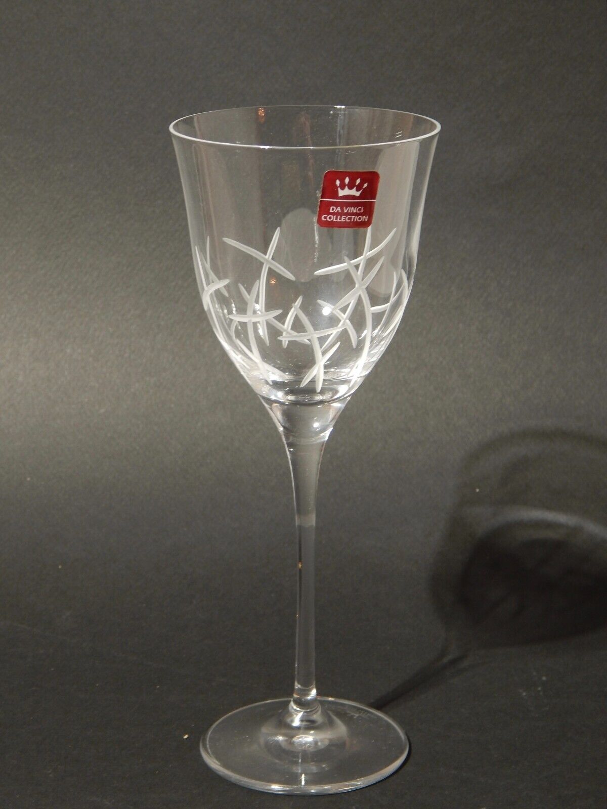 VINTAGE ELEGANTE SERVIZIO 6 BICCHIERI CALICI CRISTALLO COLLEZIONE DA VINCI ITALY