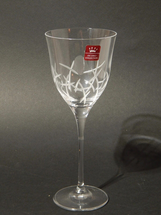 VINTAGE ELEGANTE SERVIZIO 6 BICCHIERI CALICI CRISTALLO COLLEZIONE DA VINCI ITALY