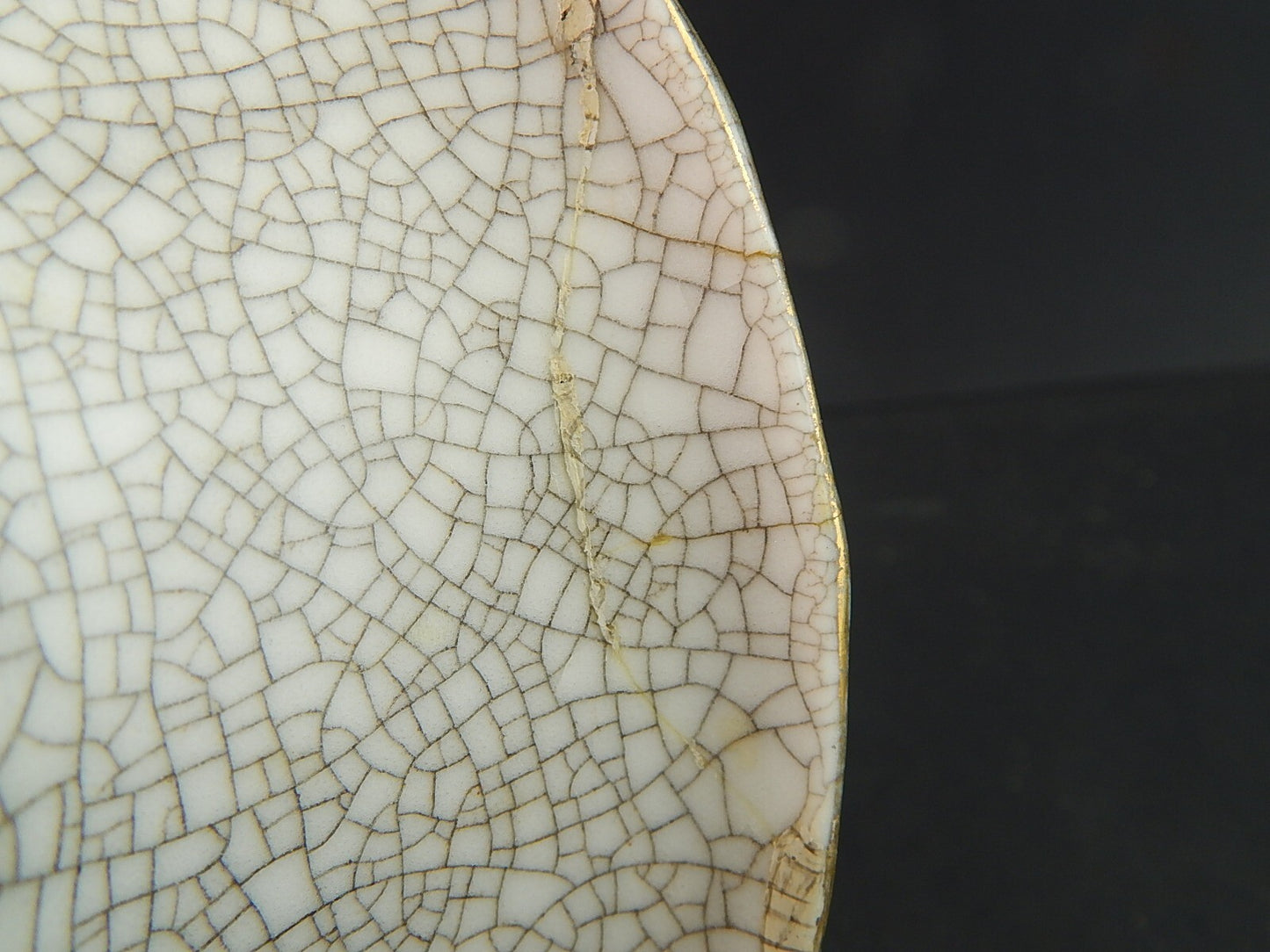 ANTICO PIATTO DECORATIVO PORCELLANA COPENHAGEN DAHL JENSEN CRACKLE DIPINTO MANO