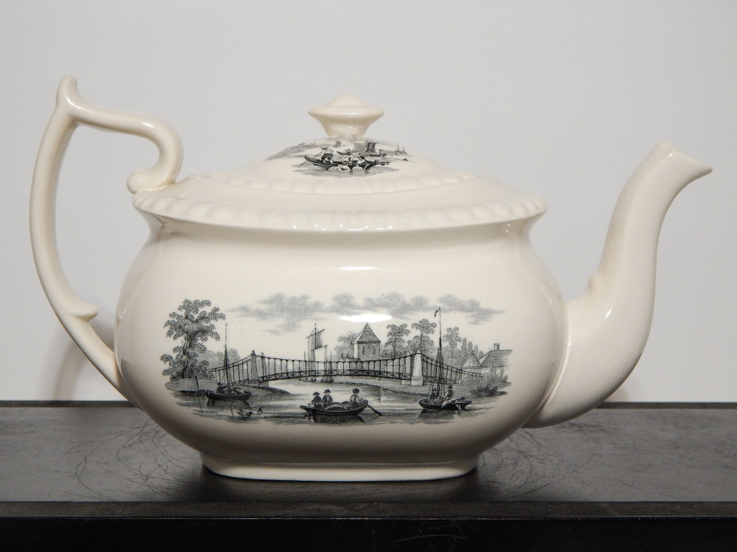 ANTICO RARO SERVIZIO TE' INGLESE SEMI PORCELLANA COPELAND SPODE PAESAGGIO MARINO