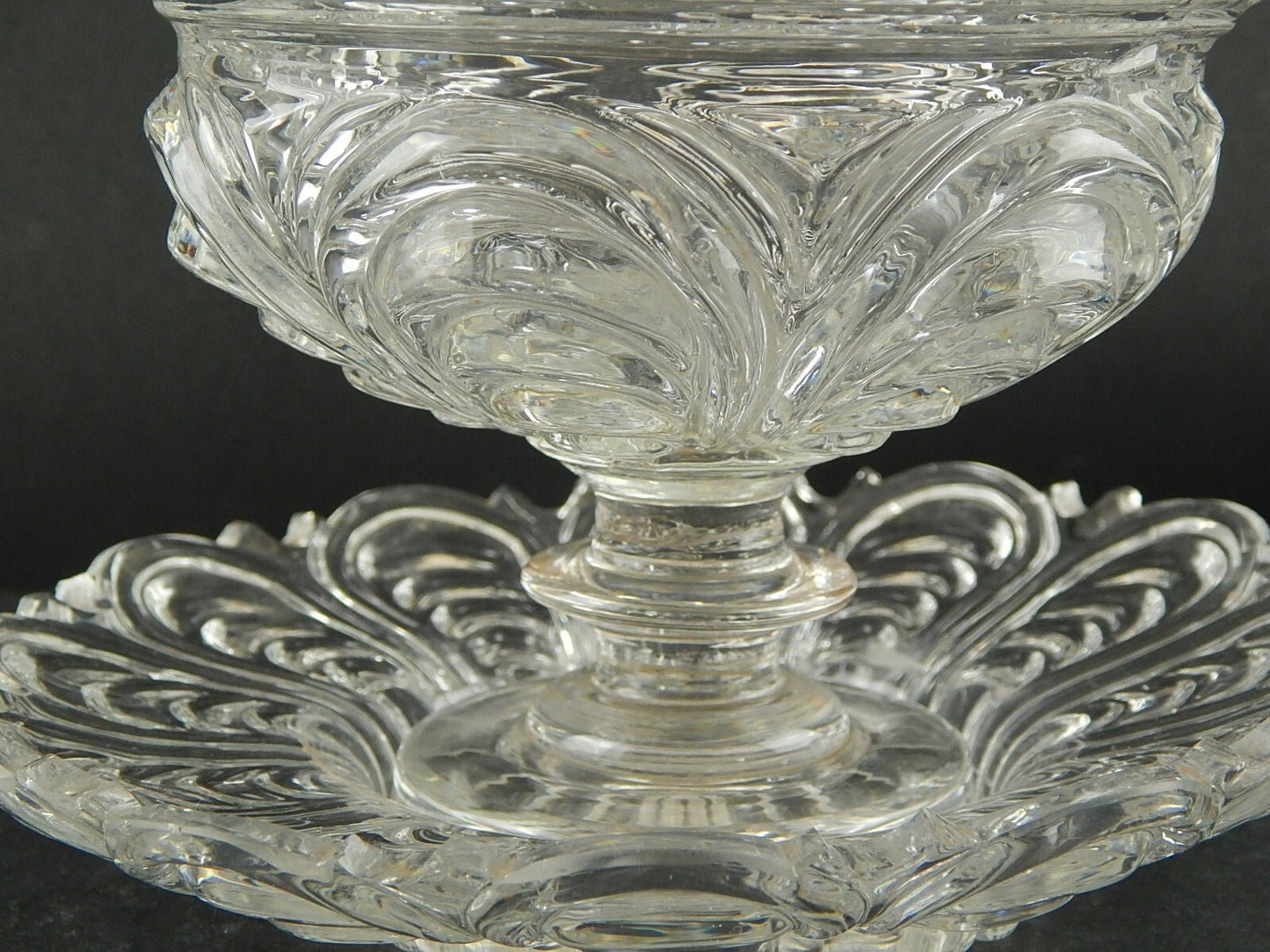 ANTICA PRIMO 800 ORIGINALE PREZIOSO PORTA BONBONS CENTROTAVOLA IN VETRO