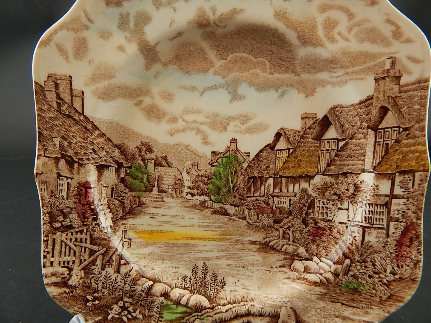 ANTICO SET 4 PIATTI DOLCE SEMI PORCELLANA JOHNSON BROS OLDE ENGLISH COUNTRYSIDE